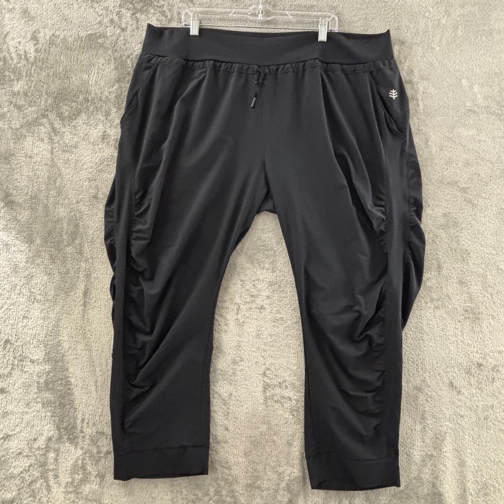 Coolibar Motio Jogger Womens 2X Black Pants Comfort UPF 50+ Sun Protection 10479